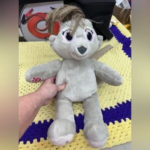 Build a bear great wolf violet Gray Plush 18”